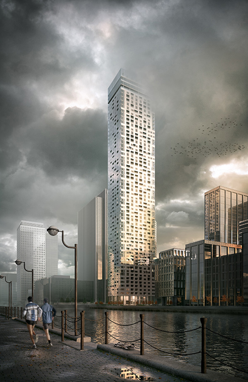 Factory 15による建築物のシーン。 Autodesk 3dsMax、 Chaos V-ray RT 、 NVIDIAの Maximus Technologyを使用。