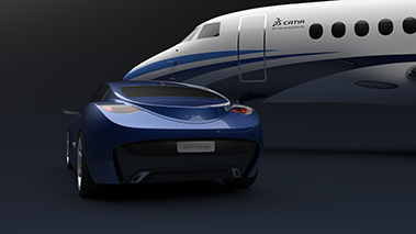 Close-up of car and jet rendered with CATIA Close-up of car and jet rendered with CATIA