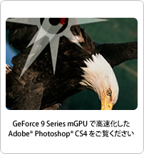 GeForce 9 Series mGPUs accelerate Adobe Photoshop CS4 